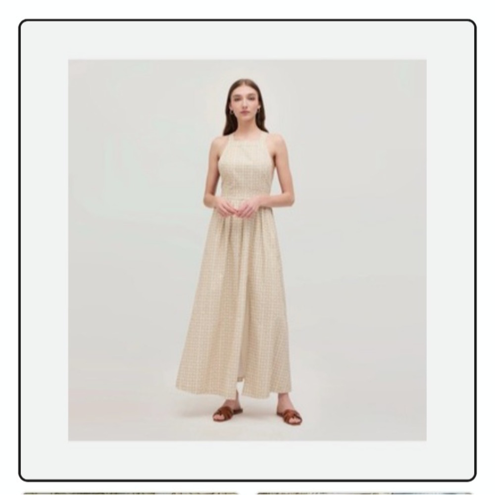 NWT Hill House the Addie Maxi‎ Apron Dress Sand Basketweave Print Lined SZ XL